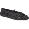 Jeffrey Campbell Nannette Ballet Flat In Black Satin-black