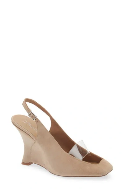 Jeffrey Campbell Nebulis Slingback Wedge Pump In Neutral