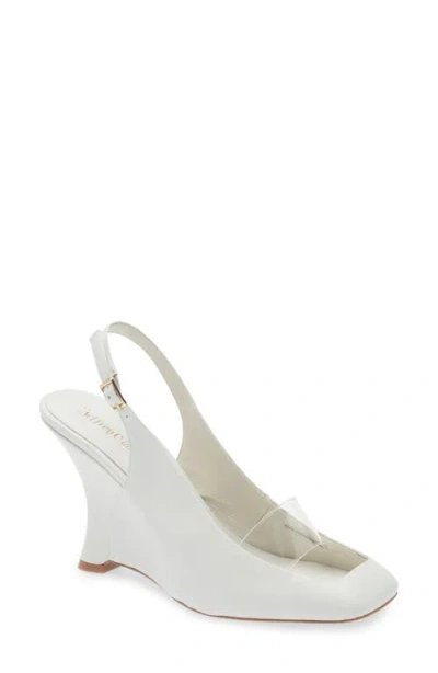 Jeffrey Campbell Nebulis Slingback Wedge Pump In White