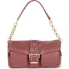 Jeffrey Campbell Night Out Leather Shoulder Bag In Dusty Rose
