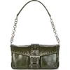 Jeffrey Campbell Night Out Leather Shoulder Bag In Khaki