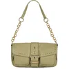 Jeffrey Campbell Night Out Leather Shoulder Bag In Sage