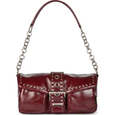 Jeffrey Campbell Night Out Leather Shoulder Bag In Wine