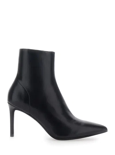 Jeffrey Campbell Nixie Bootie Side Zip Ankle Boots With 9 Cm Heel And Pointed Toe In Black