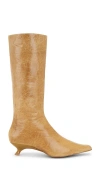 Jeffrey Campbell No-space Boots In Yellow Distressed