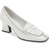 Jeffrey Campbell Nonfiction Penny Loafer Pump In Cream Patent