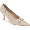 Jeffrey Campbell Notion Pointed Toe Pump In Natural Suede Silver
