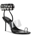 Jeffrey Campbell Occasion Ankle Strap Sandal In Black Patent,silver