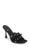 Jeffrey Campbell Odorn Mule In Black Suede Silver