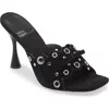 Jeffrey Campbell Odorn Mule In Black Suede Silver