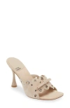 Jeffrey Campbell Odom Studded Slide Sandal In Natural Suede Silver