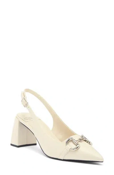 Jeffrey Campbell Office Bit Slingback Pump In Ivory Gold