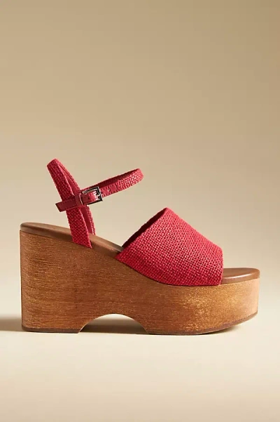 Jeffrey Campbell On Deck Platform Sandal In Red