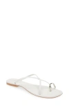Jeffrey Campbell Pacifico Slide Sandal In White Silver