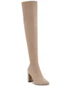 Jeffrey Campbell Parisah 2 Womens Faux Suede Pointed Toe Over-the-knee Boots In Ice Suede