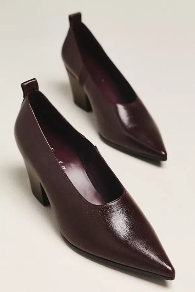 Jeffrey Campbell Parlor Block Heel Pumps In Burgundy