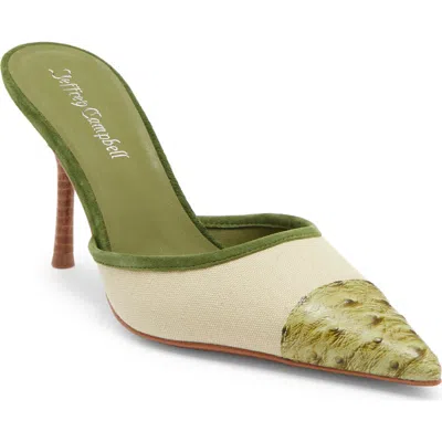 Jeffrey Campbell Parse Pointed Cap Toe Mule In Green
