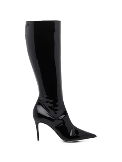 Jeffrey Campbell Patent-finish Knee-high Boots In Black