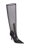 Jeffrey Campbell Peepshow Pointed Toe Knee High Boot In Black