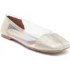 Jeffrey Campbell Perception Square Toe Flat In Transparent