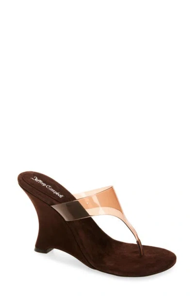 Jeffrey Campbell Persistent Wedge Slide Sandal In Brown