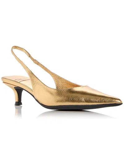 Jeffrey Campbell Persona Womens Metallic Leather Pumps In Gold