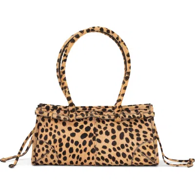 Jeffrey Campbell Pesky Genuine Calf Hair Shoulder Bag In Beige Brown Spot