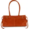Jeffrey Campbell Pesky Leather Shoulder Bag In Bright Orange Suede