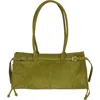 Jeffrey Campbell Pesky Leather Shoulder Bag In Chartreuse Suede