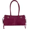 Jeffrey Campbell Pesky Leather Shoulder Bag In Magenta Suede