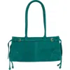 Jeffrey Campbell Pesky Leather Shoulder Bag In Turquoise Suede