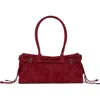 Jeffrey Campbell Pesky Leather Shoulder Bag In Wine Suede