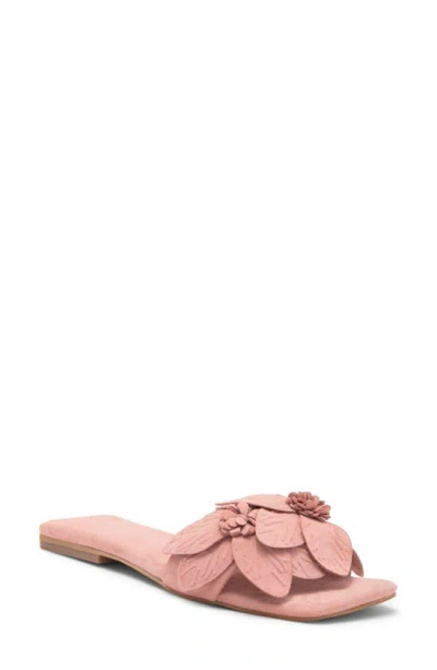Jeffrey Campbell Petalz Slide Sandal In Pink Suede