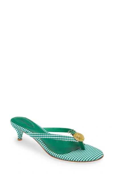 Jeffrey Campbell Pinacolada Flip Flop In Green Gingham