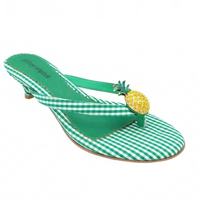 Jeffrey Campbell Pinacolada Sandal In Green Gingham In Multi