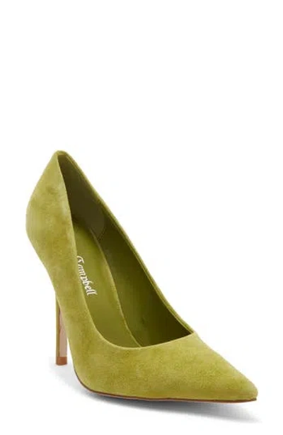 Jeffrey Campbell Pointed Toe Pump In Chartreuse Suede