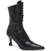 Jeffrey Campbell Pollitt Pointed Toe Lace-up Wingtip Boot In Black