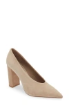 Jeffrey Campbell Potent Pointed Toe Pump In Beige Suede