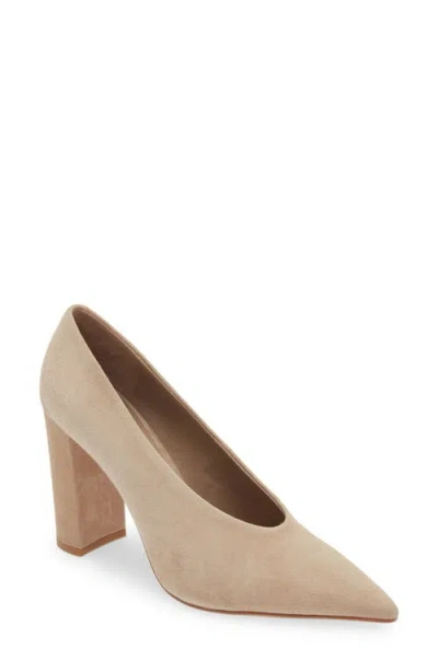 Jeffrey Campbell Potent Pointed Toe Pump In Beige Suede