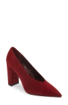 Jeffrey Campbell Potent Pointed Toe Pump In Wine Suede