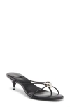 Jeffrey Campbell Preciosa Kitten Heel Sandal In Black Silver