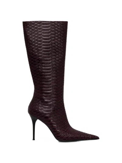 Jeffrey Campbell Proposal Snakeskin-effect Knee-high Boots In Animal Print