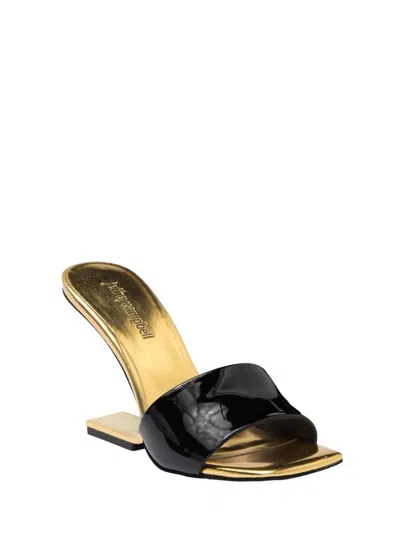 Jeffrey Campbell Protract Sandals In Black In Gold