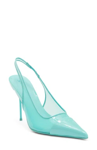 Jeffrey Campbell Pucker Slingback Pointed Toe Pump In Mint Patent