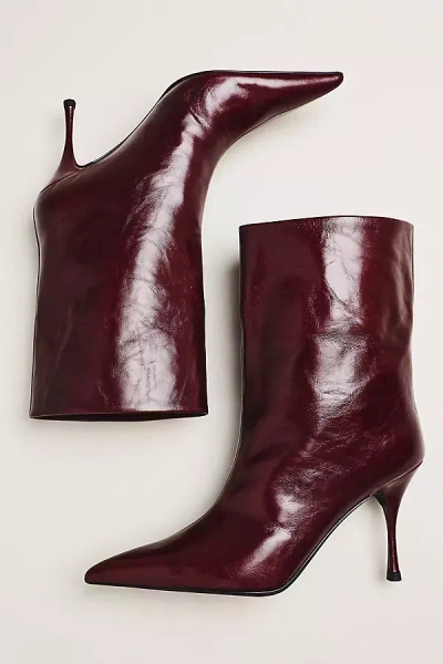 Jeffrey Campbell Raqib Stiletto Boots In Burgundy