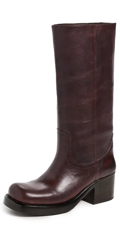 Jeffrey Campbell Reflect Platform Boots Brown Leather