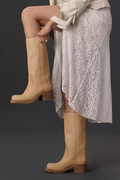 Jeffrey Campbell Reflect Tall Pull-on Boots In Beige