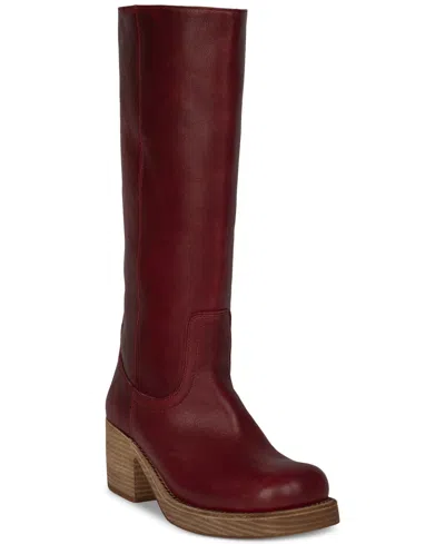 Jeffrey Campbell Reflect-tn Engineer Boots In Red