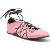 Jeffrey Campbell Regimen Ankle Wrap Sneaker In Pink Combo