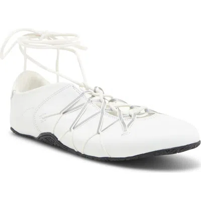 Jeffrey Campbell Regimen Ankle Wrap Sneaker In White Combo